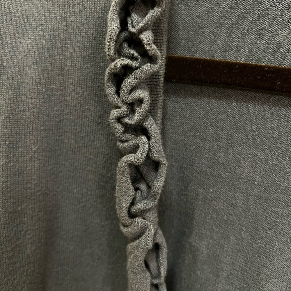 LOFT Dark Blue / Teal Ruffle Trim Cardigan - Picture 4 of 5